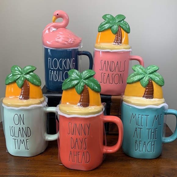 Rae Dunn “I Don’t Give A Flock” Mug with Flamingo Topper - Picture 13 of 14